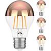 ledscom.de 4 pezzi E27 lampadina LED, A60, bianco caldo (2600 K), 7,5 W, 839lm, specchio di testa (oro rosa)