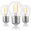 Hellum Lampadine di filamenti a LED base E27, 3 pezzi, 2W lampadina filamento LED sfera goccia, bianco caldo 2700K vintage lampada, chiaro 209105