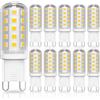 LUTW Lampadine LED G9 Luce Calda 3W, Equivalente a 30W - 40W Lampadine Alogene, 350LM Lampadina G9 2700K, Non Dimmerabile, Angolo a Fascio 360° per bagno, lampadario, 10 Pezzi