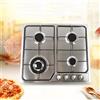 KenSyuInt Piano Cottura a Gas 4 Fuochi in Acciaio Inox Argento - Fornello da Incasso per Cucina e Campeggio