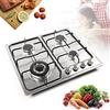 Futchoy Piano Cottura a Gas, 4 Fuochi, da Incasso, Griglie in Metallo, 58 x 50 cm, Acciaio Inox, Adatto Per Gas Naturale O Propano