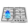 HINOPY Piano cottura a gas a 4 fiamme, 58 x 50 cm, in acciaio inox, con protezione automatica della fiamma