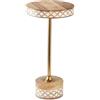 DRW Tavolino Rotondo in Legno e Base in Metallo Dorato 25 x 25 x 50 cm, Oro, Medidas: 25x25x50cm