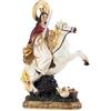 DRW Figura Santa Barbara a Cavallo Resina Dipinto a Mano 22 cm