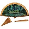 DRW Ventaglio in legno decorato con quadro il ponte di Monet 42 cm