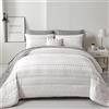WONGS BEDDING Set di biancheria da letto per letto king size, 7 pezzi, motivo geometrico, bohémien, per tutte le stagioni, con lenzuola, federe e federe, in morbida microfibra
