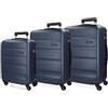 ROLL ROAD Set Valigie Rigide 55-64-75 cm Flex Blu