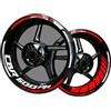 AnoleStix Adesivi riflettenti in vinile per bordo di cerchi da moto, adesivi kit per Hon&da CBR 600RR, strisce cerchione moto completo per 2 ruote cerchi da 17 (arancione+bianco)