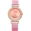 Oidea Orologio da donna con cinturino elasticizzato: orologio da polso da donna con quadrante in zirconia cubica e cinturino elastico, grande numero trasparente, facile da leggere, impermeabile