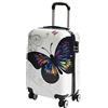 A1 FASHION GOODS 4 valigie leggere espandibili del PC dei bagagli della ruota grande stampa della farfalla delle borse di viaggio, multicolore, Small Cabin Size 20, Hardside Bagaglio espandibile su