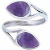 mantraroma Anello in argento 925 con ametista e pietra viola regolabile, pietra preziosa in vero argento sterling da donna, regalo
