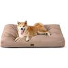 Bedsure - Cuccia impermeabile per cani, L, materasso lavabile in tessuto Oxford, cuscino per cani resistente all'acqua, per gabbie, grigio talpa caldo, 91 x 68 x 10 cm