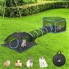 Pawaboo Tenda per Gatti con Tunnel, 3 in 1 Recinto per Gatti da Esterno con Tunnel, Recinzione per Animali Pieghevole e Portatile Box per Gatti da Interno ed Esterno, Include 1 Box+1 Tenda+1 Tunnel
