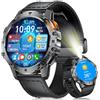 FOXBOX Smartwatch Uomo,Display 1.43 AMOLED Batteria 500mAh Militare,Impermeabile IP68 Orologio Fitness 110+ Modalità Sport,Torcia Integrata,Monitor Pressione Sanguigna,Frequenza Cardiaca e Sonno Nero
