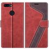 MOBESV Custodia per Oneplus 5T, Cover a Libro Magnetica Custodia in Pelle per Oneplus 5T, Elegante Rosso