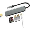zoyuzan Hub USB C HDMI USB 3.0 Lettore Schede SD Micro SD Adattatore 6in1 per Apple Iphone15 Ipad Macbook Air Pro M1 Ricarica Porte Prolunga Accessori Cavo Chiavetta Alimentatore Docking Station Sdoppiatore