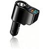 Wixzor 106W 4-in-1 Caricabatteria Auto, Accendisigari USB-C 30W PD&QC3.0 12V/24V, Ricarica Rapida per iPhone 16 Pro Max/16 Pro/16 | Compatibile con Samsung, Tablet, GPS | Ideale per Auto 12V/24V.