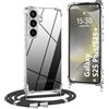 OLEPHY Trasparente Cover con Cordino per Samsung Galaxy S25 Plus/S25+ 5G, Morbida Custodia con Regolabile Collana, [Antiurto] [Rimovibile] Case con Laccio Tracolla, Nero