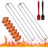 W Rxkiocs 2 Pezzi Supporto Pollo Spiedini Acciaio Spiedini Acciaio Inox Spiedini Per Barbecue Binari In Acciaio Inox per Ali Di Pollo Griglia per Ali di Pollo per Barbecue con Ali di Pollo Picnic All'Aperto
