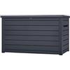 Keter Contenitore per cuscini XXL Ontario, grafite, capacità 870 l, dimensioni esterne: 147 x 83 x 86 cm, contenitore impermeabile, adatto per esterni