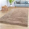 TT Home Tappeto Salotto Pelo Lungo Shaggy Morbido Soffice Design Moderno Monocolore, Colore: Beige, Dimensione:120x170 cm