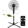 Taylor Swoden Ventilatore a Piantana con Telecomando, Potente Silenzioso, 7 Pale, Timer 9H, 3 Velocità & 3 Modalità (Normale/Naturale/Sleep), Oscillazione 80°, Altezza Regolabile, 50W, Nero