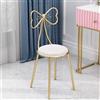 Generic Sgabello da trucco con schienale alto in velluto rosa con fiocco, elegante sedia da toeletta per ragazze, per toletta, camera da letto, spogliatoio, comoda seduta per routine di trucco glamour