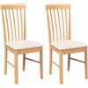 vidaXL Sedie da Pranzo con Cuscini 2 pz in Legno Massello di Hevea, sedia da pranzo, sedia da cucina, sedile da pranzo, sedia, sedia da soggiorno