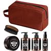 ALTÉAX Kit Barba e Baffi + Spazzola H-Zone Essential Beard - Set Composto da Shampoo, Balsamo, Olio, Cera e Spazzola Barba con setole in cinghiale rinforzato + ALTÉAX® Beauty - Ottima Idea Regalo