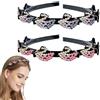 SSyang 2 Pezzi Cerchietto a Forcina Per Capelli Cerchietti Per Capelli Con Mollette, Cerchietto a Forcina Con Mollette, Forcina Per Capelli Con Doppia Frangia Clip(Viola + Rosa, Cigno)