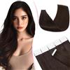 MY-LADY Extension Capelli Veri Biadesivo 20pz 30 cm 30g Marrone scuro Extension Biadesive Capelli Veri Umani Lisci 100% Remy Tape In Hair Extensions Invisibile #02