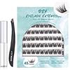 SISILILY Ciglia Finte Ciuffetti - 45 Naturali Con Colla - Individuali Extension Kit 0.07mm Spessore CC Curl 10/12/14/15/16mm Lunghezza Lashes (DM10)