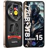 OUKITEL 200 PRO 5G Rugged Smartphone Android 15-72GB RAM +1TB ROM, 6.7" FHD+ Amoled 120Hz, 108MP+32MP, 8800mAh, Cellulari e Smartphone Con Cuffie/Smartwatch Staccabili, NFC/Fingerprint/GPS, Nero