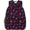 Zltegako Zaino fluorescente con farfalla e libellula, per donne e uomini, lavoratori, insegnanti, viaggi di lavoro, zaino da viaggio, borsa a tracolla con tasche in rete, Come nella foto, Taglia unica