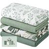 Yoofoss Copertina Neonato in Mussola 4 Pack Coperte Mussola per Neonato Odori Resistenti Anti Batteri 120x120 cm Cotone Fibra Bambù Asciugamani Bambini Copertine Morbide