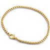 Akitsune Baca - Bracciale a maglia con catena | 3 mm di diametro | Scatola Rolo catena da uomo donna in acciaio inossidabile Moschettoni minimalista, One Size, Nichel