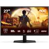 AOC G4 Q27G42XNE Monitor PC 68,6 cm [27] 2560 x 1440 Pixel Quad HD LED Nero, Rosso (AOC Gaming - monitor gaming 27 QHD @ 180 Hz Fast VA 300 cd/m? 5000:1 HDR10 0.5 ms 2xHDMI, DisplayPort speakers black, red) [Q27G42XNE]