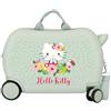 Hello Kitty Floreale Valigia per Bambini Blu Rigida ABS Chiusura a combinazione laterale 4 Ruote Bagagli a Mano, Verde, Taglia unica, Valigia per bambini