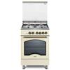 De'Longhi PEMB 664 CLSG Cucina A Gas, 60 Cm, Forno Elettrico Multifunzione, 4 Bruciatori, 1 Doppia Corona, Griglie In Ghisa, Easysteam, Idroclean, Linea Country, Colore Crema, Classe Energetica A
