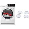 AEG Serie 8000 Asciugatrice, 8 kg, T8DBE851, Classe A+++, Condensazione con Pompa di Calore & A4WZPA02 - Set di 4 ammortizzatori antivibrazioni per lavatrici, diametro: 4,5 cm