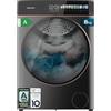 Cecotec Lavatrice 8Kg Carica Frontale Bolero DressCode 8900 Inverter FullColor Steel A. Acciaio 1400 Giri, Schermo 10,3, 11 Programmi, Inverter, SteamMax, Classe A