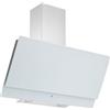 Respekta Cappa aspirante senza testa/Cappa inclinata di 90 cm/Alloggiamento in acciaio inox con paralume in vetro bianco/Funzione di scarico e ricircolo / CH77090WA / A / 53-66 dB