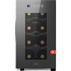 WIE Cantinetta Vino 8 Bottiglie, Raffreddamento Termoelettrico, Cantinetta Vino Refrigerata con Controllo touchscreen, Porta in Vetro a Specchio, Ripiani Regolabili, Luce LED, Basso Livello di Rumore