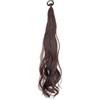 QRSTUVXZY Coda di Cavallo Extension Coda di cavallo con elastico sintetico in gomma, dolce ragazza, nera, lunga e riccia, estensione for capelli, parrucca resistente al calore ponytail extension(Dark Brown)