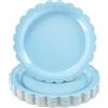 NatNarr 30 piatti blu chiaro da 22,9 cm, usa e getta, con bordo smerlato, colore blu, piatti per feste, baby shower, matrimoni, compleanni