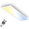 BRILONER - Pannello LED con telecomando, dimmerabile, CCT, IP44 resistente agli spruzzi, pannello soffitto, pannelli LED, pannelli soffitto, pannelli luminosi, luce panello, 100x25x6 cm, bianco