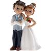 dekora - Decorazioni Matrimonio | Statuina Sposi per Torta Nuziale - 16 di altezza - Coppia con Fiore - Design Originale e Dettagliato - Cake topper matrimonio Idoneo al Contatto Alimentare