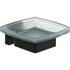 Villeroy & Boch Elements Striking - Portasapone a parete, portasapone in vetro satinato con supporto in ottone, rettangolare, nero opaco