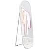 HOMCOM Specchio a Figura Intera da Terra con Supporto Pieghevole, Vetro e Metallo, 40x41x159 cm, Bianco | Aosom Italy