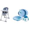 Chicco Polly Easy Seggiolone Pappa Evolutivo per Bambini da 6 Mesi a 3 Anni (15 kg) & Set per la Pappa Composto da Tazza Training Cup, Primo Cucchiaio, Piatto Pappa Calda